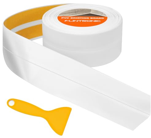 flintronic Cinta Selladora Impermeable para Baño, 5m x 6cm, Blanco | Autoadhesiva, Varios Tamaños, Alta Estabilidad, Para Cocina, Bañera, Lavabo, Esquina De Pared, Inodoro, Puerta, Ventana Varia