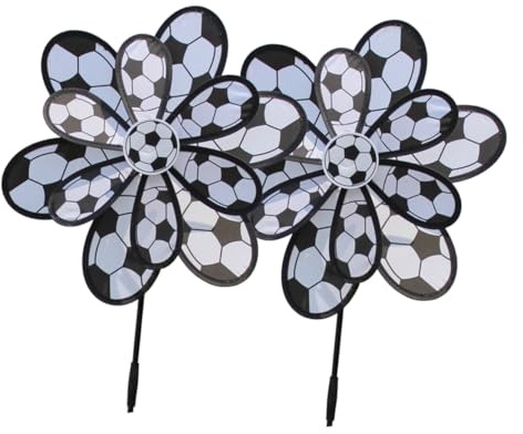 BESPORTBLE 2pcs Double-layer Football Pattern Windmill Toy Pinwheel Party Decor for Outdoor Garden Boy Girl's Photo Props Fun Playtime Design for Decoration