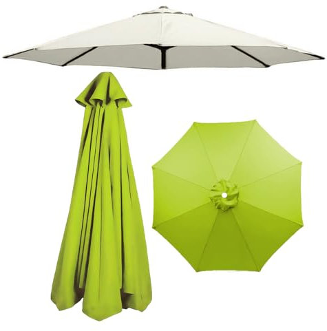 KDQRMVV Parasol de Jardin de Remplacement 350 cm, Housse de Remplacement à 8 Baleines(Color:Ground Green)