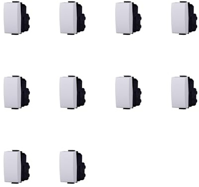 Elektronova Deviatore compatibile Bticino Matix 1p 16A colore bianco Confezione 10 pezzi