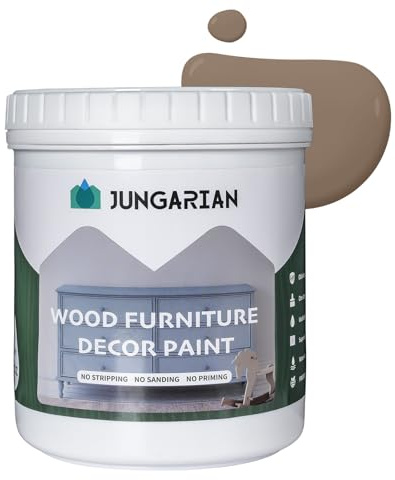 Jungarian Furniture Paint 32oz - Water-based & Low Odor No Sanding All-in-One - Matte Finish Indoor Outdoor Wood Paint for Cabinets, Doors, Tables and Dressers, Sawdust