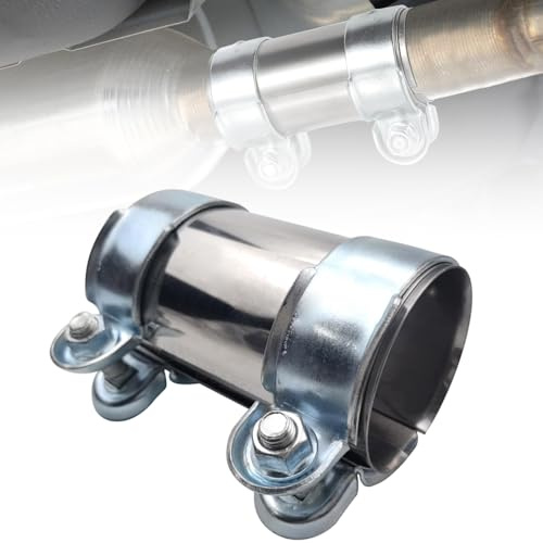 Abrazadera de tubo de escape de acero inoxidable, 45 mm, abrazaderas de escape con doble abrazadera doble abrazadera de escape para coches con tubos de escape de 45 mm (45 × 125 mm)