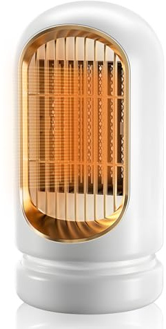 Anluomania Termoventilatore, 1200W Stufetta Elettrica Basso Consumo, Stufa Elettrica Ceramica, Riscaldamento Portatile, Protezione da Surriscaldamento e Ribaltamento, Per Camera Da Letto Ufficio