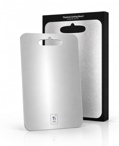 TiMark Titan Schneidebrett - Antibakterielles und 100% hygienisches Material inkl. Geschenkverpackung - Bedenkenloses Schneiden aller Lebensmittel (für Hobby- und Profiköche)