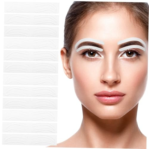 SMASOLO Pochoirs Pour Sourcils Autocollants 12 Paires Papier Doux Facile à Utiliser Pour Maquillage Et Tatouage Des Sourcils Adhésifs Pour Débutants Et Professionnels