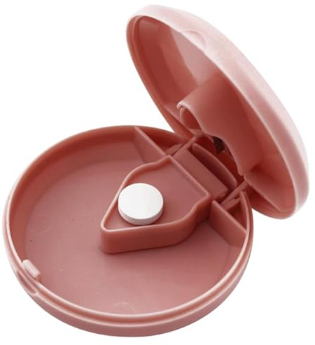 Dreuhuing Scatola taglierina per compresse | Tagliapillole ermeticamente sigillato per tagliare a metà compresse piccole o grandi - Dispenser portatile per pillole con tacca per