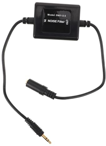 FELTECHELECTR Heavy-duty Car Audio Noise Filter Static Remover with Aux Sound Cleaner Ground Loop Isolator for Stereo Installations No Power Needed Easy Play Setup Construction for Sound