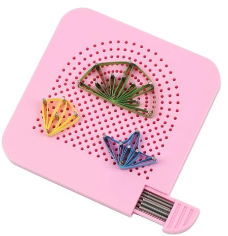 Quilling-stickbräda – Quilt-set med 20 nålar i förvaringslåda | Quilter's Grid Guide för pappersveck, handgjorda, bärbara, quilling-pysselverktyg | Hantverkstillbehör för barn och vuxna
