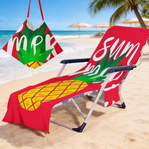 aotuo0608 Sunbed Towels with Pockets, 210x75cm Fast-Drying Lightweight Microfiber Beach Towel for Sun Lounger, Lounge Chair, Chaise Lounge Cover for Pool Garden Summer Vacation (Style A)