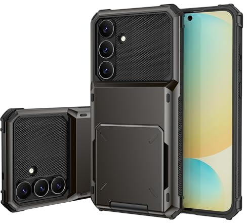 Draamvol for Samsung Galaxy A27 5G Phone Case with Card Holder Slots Armor Shockproof Flip Wallet Case Hard PC Back Soft TPU Inner Bumper Cover for Samsung Galaxy A27 5G Cover, Grey