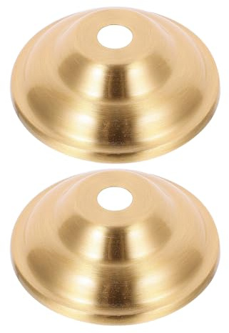 COHEALI 2pcs Brass Ceiling Plate for Chandelier Fixture with Versatile Compatibility and Stable Installation, Flat Golden Lamp Canopy Base for Living Room and DIY Lamp Finial Replacement