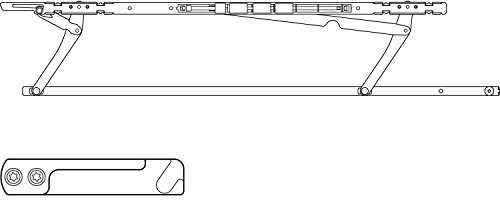 HAUTAU ATRIUM SP komfort Gleitscheren-Set, FFB 901-1250 mm, links, 1 Stück | Zubehör Beschläge für Fensterbeschläge Schiebefenster Schiebetürbeschlag