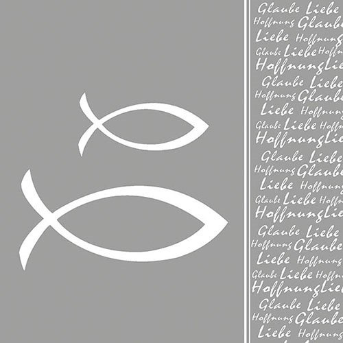 Ambiente Papierservietten Servietten Mittagessen/Party ca. 33 x 33 cm großer Glaubensfisch aus Silber zur Erstkommunion, Kommunion und Konfirmation, ideal als Geschenk und Tischdekoration