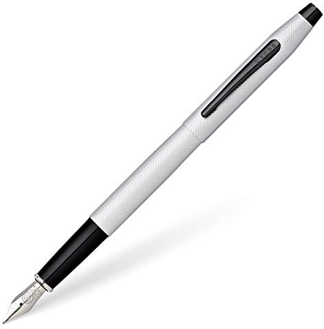 Cross Classic Century Füllfederhalter(Gefrästes Diamantmuster, M-Feder) gebürstetes chrom