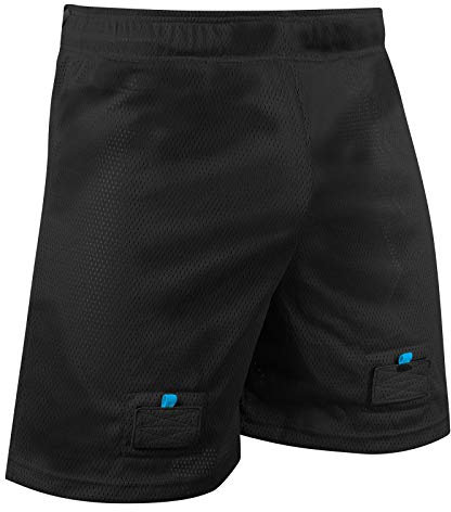 CHAMPRO Herren Rink Strukturiertem Polyester-mesh Hockey-Shorts, schwarz, Small