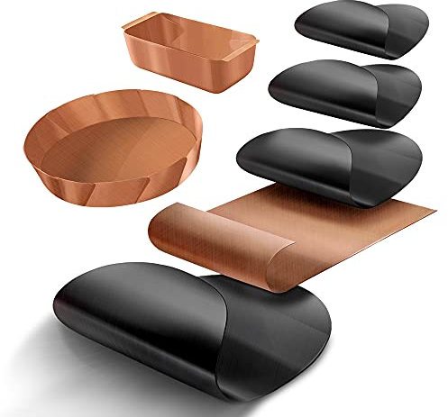 Lot de 7 films antiadhésifs réutilisables pour grillades, poêles et plats sains, diététiques, friture sans gras Pour griller, cuire, frire sans huile (set 1)