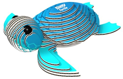 EUGY 650038 Schildkröte, 3D Tier-Puzzle für Kinder und Erwachsene zum Zusammenbauen, DIY Tierfigur, Bastelset ab 6 Jahren