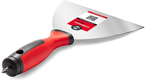 COMENSAL® Spatole in Acciaio Inox 150 mm - Spatola per Stucco - Spatole in Acciaio Inossidabile - Spatola trapezoidale con manico in gomma - Cazzuola in acciaio inox - Made in EU