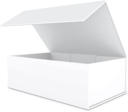 Weiße Geschenkbox mit Magnetverschluss-Deckel, 30,5 x 15,2 x 10,2 cm, Geschenkbox für Geschenke, Luxus für Geschenkverpackungen, Brautjungfer-Geschenkboxen, Geburtstagsgeschenkbox