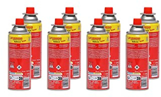 ROTHENBERGER Industrial Gaskartusche RoButan 220 g / 393 ml, Bajonett-Verschluss, MSF-1A, Ventilkartusche Gas Outdoor Camping Brenner Unkrautvernichter, 8 Stück, 1500003504-8