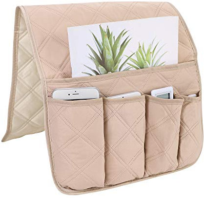 Sofa Chair Couch Armrest Organizer Hanging,5 Pockets Non-Slip Armchair Storage Bag Sofa Couch Armrest Cover Double Sided Organizer for Tablet, Phone,Glasses,Book,Magazines, TV Remote Control