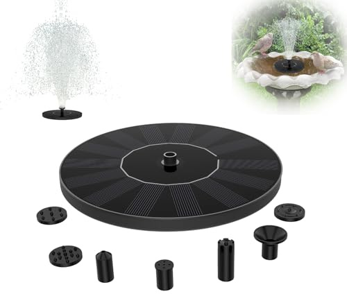 UISEBRT Teichpumpe Solar 1.4W - Brunnenpumpe Springbrunnenpumpe Solarpumpe Springbrunnen Pumpe Fontäne Wasserpumpe für Garten, Kleiner Teich, Fisch-Behälter (Rund)