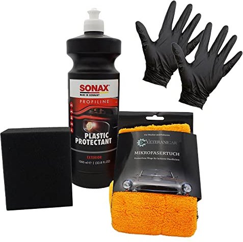 Sonax Profiline Plastic Protectant Kunststoffpflege 1,0L Set außen (4-Teilig)