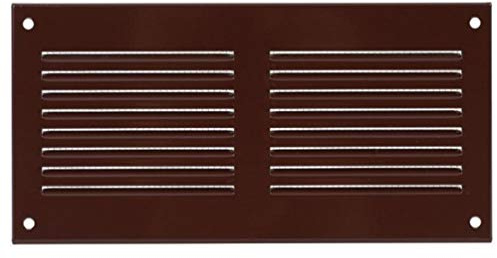 200x100mm Rejilla de Ventilación de Acero Marrón con Mosquitera - Rejillas de Ventilación Metálicas