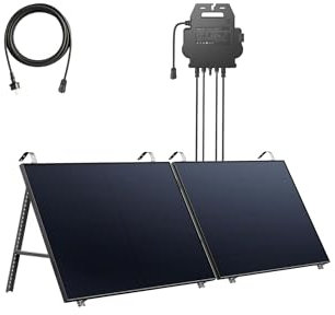 Anker SOLIX RS40P Balkonkraftwerk, Kostenloses OTA-Update auf 800W-Mikro-Wechselrichter, Set für Neigungsmontage, Glattes Schwarz, 910Wp Photovoltaik Solarpanel 2x 455W, Typ-N IBC-Modul, 25% Effizienz
