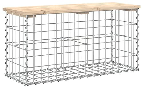 vidaXL Banc de Jardin Design de Gabion 83x31,5x42cm Bois Massif de pin, siège de Jardin, Banc de Parc, Banc de Pique-Nique de Jardin, Banc extérieur