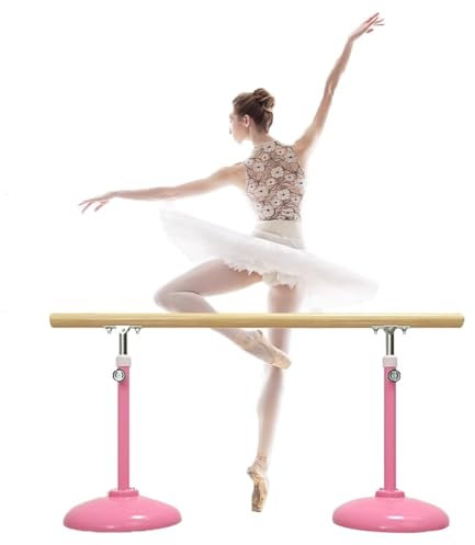 HamoM Ballettstange Mobile Beinpresse aus Stahl, Ballettstange, geeignet für Heim-Fitnessstudio, Tanzraum, Dehnstangen können EIN Gewicht von 500 kg tragen (Color : Pink, Size : 2M/6.6FT)