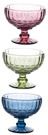 Alipis Juego de 3 Cuencos de Vidrio Diseño de Flor para Ensaladas y Postres, Resistentes al Calor, Seguros y Elegantes para Fiestas y Reuniones Familiares