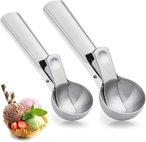 JYTDBCS 2 Pcs Ice Cream Scoop Stainless Steel Ice Cream Spoon,Restaurant Cooking Kitchen Utensils Ice Cream Potato Salad Meat Dumplings Stainless Steel Material Ice Cream Scoop