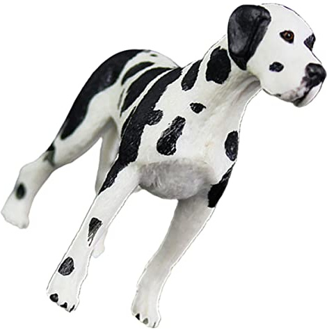 BCOATH Geflecktes Hunde Modell Große Dänische Dogge Kinderspielzeug Kunststoff Hundefigur Detailgetreu Kinderzimmer Deko für Miniaturgarten Schreibtisch