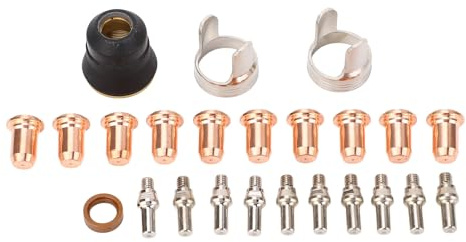 24-teiliges IPT40-Spitzenelektroden-Kit, Plasmaschneidbrennerspitze, Messingelektroden-Verbrauchsmaterialien, Plasmaschneiddüse, für CUT 55DS Pro, CUT 65DS, Einfach zu Installieren