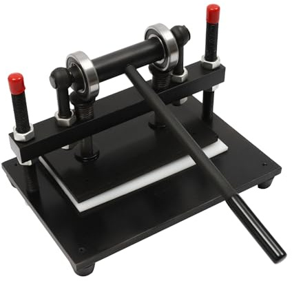 TanjcXliu Máquina de troquelado de cuero y repujado, máquina de corte de cuero, troqueladora manual, máquina de corte de cuero y tela, capacidad de carga 2T, superficie de corte de 10 x 6,3 pulgadas