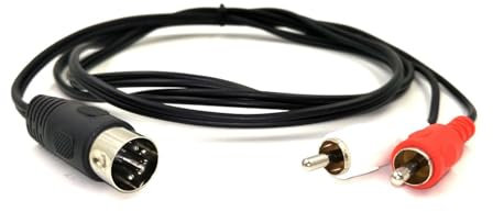 ELNONE 5-Pin Din Male to 2-RCA Male Plug，Professional 5-Pin Midi to RCA Audio Cable for Bang & Olufsen, Naim, Quad, Stereo Systems (0.5M/1.6FT)