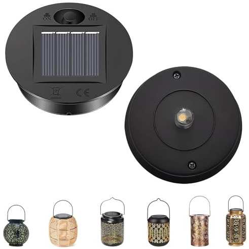 Solarleuchten Ersatzteile Deckel 7/8cm, 2 Stück Ersatz Solarmodul für Gartenleuchte, Solarleuchten Ersatz Top mit LED Leuchten, Wasserdicht Solar Ersatzdeckel Solarpanel für DIY Solarlaterne (7cm)
