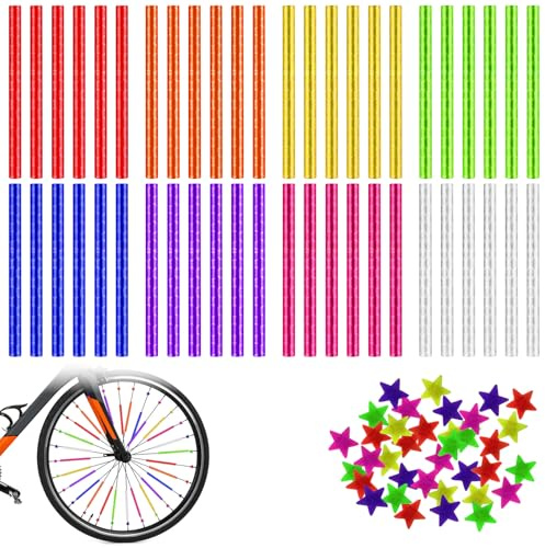ZYNERY 48 Stück Speichenreflektoren Fahrrad Bunt, Fahrrad Reflektoren Speichen mit Fahrrad Speichenperlen, Speichenreflektor 8 Farben, 360° Sichtbarkeit Reflektoren Fahrrad für Nachtfahrten