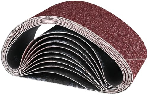 STEBRUAM 10PCS Nastri Abrasivi 75 x 510 mm, 60/80/100/120/240 Mix grana Levigatrice a Nastro