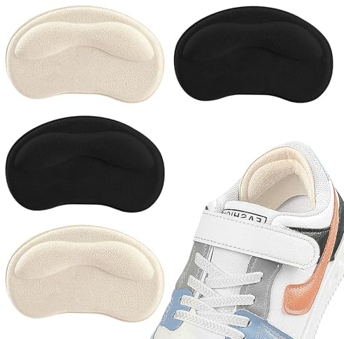 4 PCS Heel Cushion Pads, Heel Protectors, Anti Blister Shoe Liners Heelpiece Protectors, Heel Cushions Inserts, Heelpiece Cushions Liners for Blisters Loose Shoes, for High Heels,Running Shoes etc.