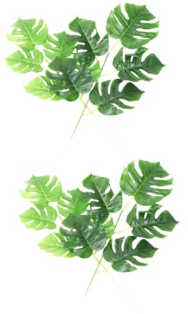 POPETPOP 2 Set Foglie Monstera Artificiale Foglie Scuro E Da Ufficio E Feste Estive Piante Decorative Realistiche Per Interni Ed Esterni 10 Pezzi*2