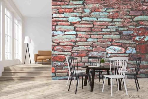 Fotomurales Textura de pared de piedra, 300 x 210 cm Papel Pintado Fotomural Efecto 3D Papel Tapiz Decorativos pared Murales Póster para Dormitorio Salón TV Pared