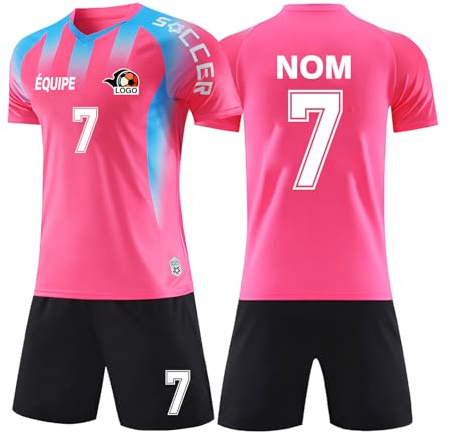 LAIFU Ensembles de Foot Personnalisés pour Adultes et Enfants Ensemble de Foot pour Jeunes avec Nom et Numéro