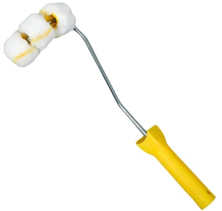 Pipe Paint Roller Curved Tube Roller Brush for Gas Pipe Railings Elbow Triple Sided Design 4.33x1.77x14.17inch