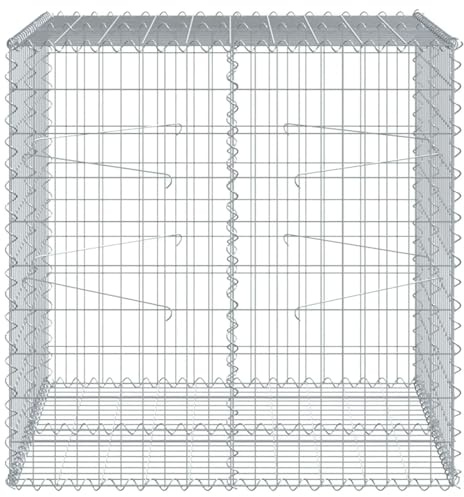 Gecheer Gabion Basket 100x100x100cm - Stainless Iron Wire, Silver, Outdoor Decor & Retaining Walls Model3295190