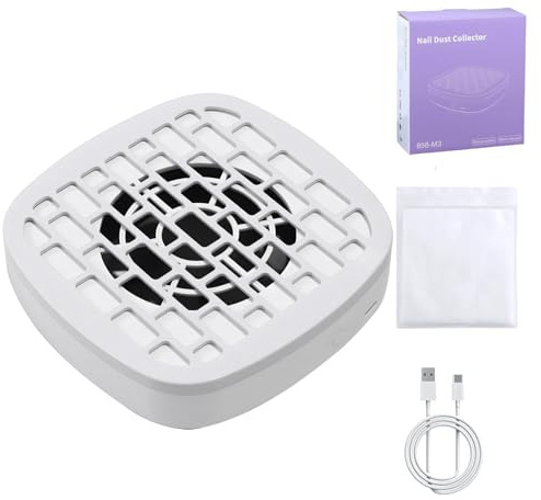 Collecteur de poussière d'ongles - Aspirateur compact - Ventilateur d'extraction portable - Outil de manucure avec papiers filtrants - Appareil de beauté convaincant pour salon de studio à domicile et
