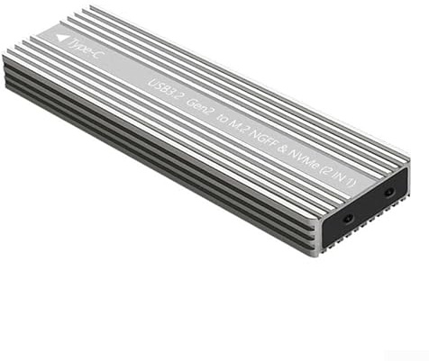 M.2 SSD Enclosure USB-3.2 Type-C 10Gbps, custodia in lega di alluminio senza attrezzi con supporto NVMe/NGFF, alloggiamento portatile ad alta velocità per laptop/desktop/tablet (NGFF rosso)