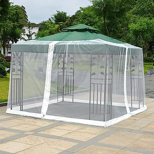 Zanzariera per ombrellone da giardino, regolabile, con cerniera, 300 x 300 x 230 cm, protezione per esterni, colore bianco o nero, perfetta per patio e terrazza