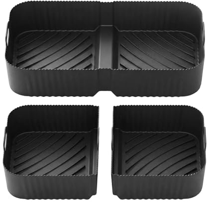 Carta da Forno per Friggitrice ad Aria, 150 Pezzi, 20 x 20 cm, Carta da Forno, Senza BPA, Monouso, Antiaderente, Senza Olio, per Friggitrici Senza Olio da 5 a 8 litri